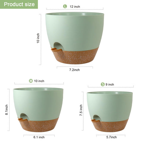 WSMKSZ 10-inch self-watering pot showing deep reservoir for extended watering