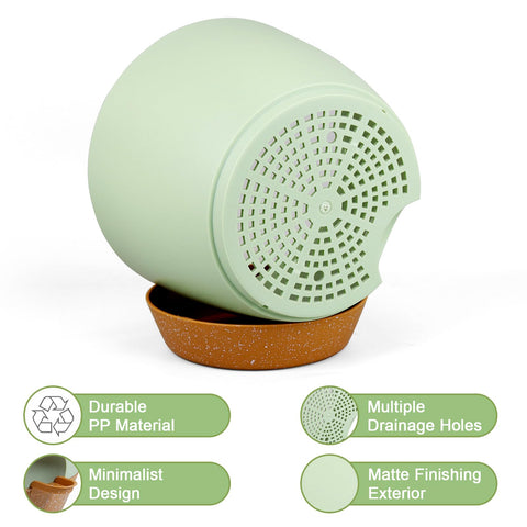 WSMKSZ 9-inch pot close-up of mesh drainage holes promoting airflow and drainage