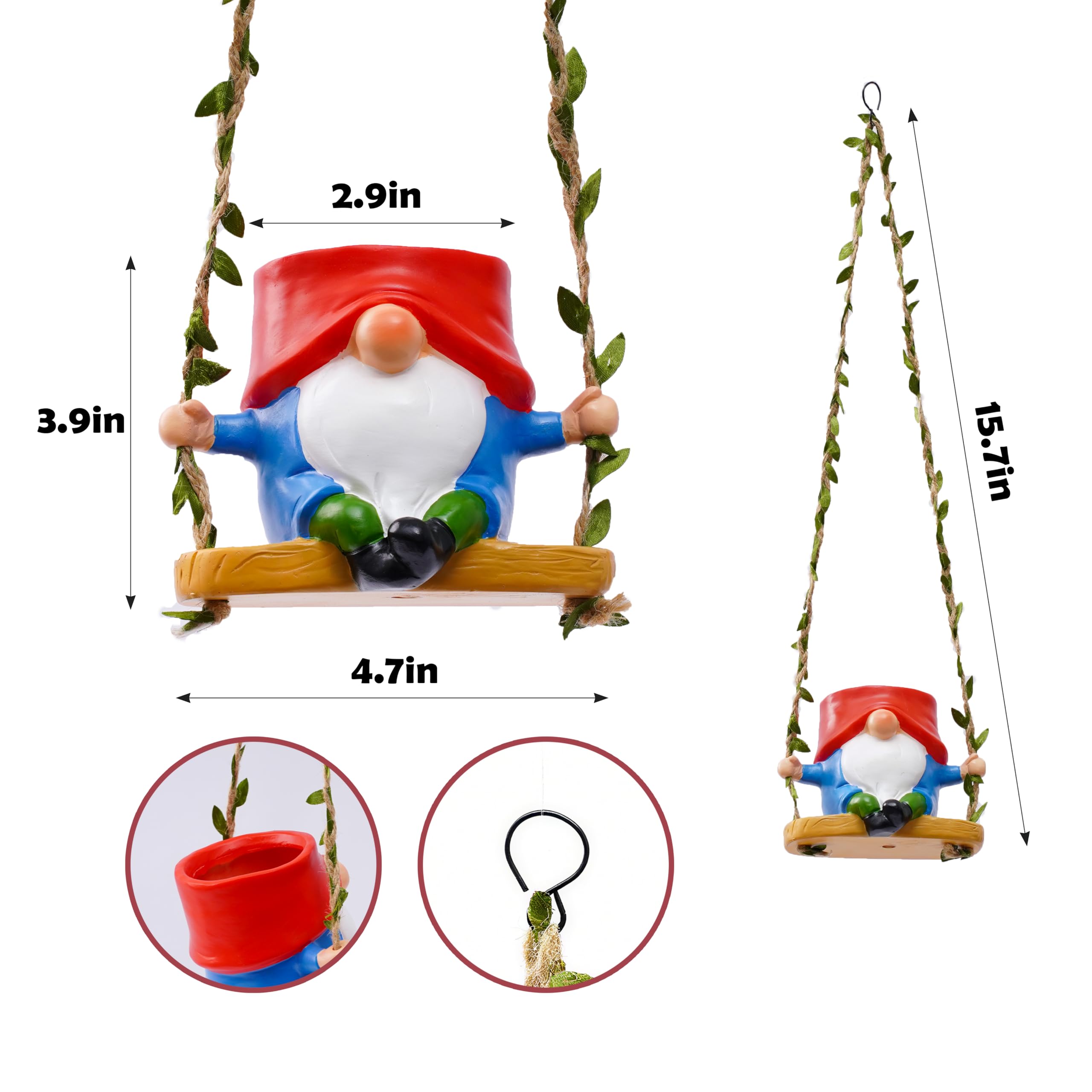 WSHMZYHOME indoor-outdoor hanging pot suitable for small plants