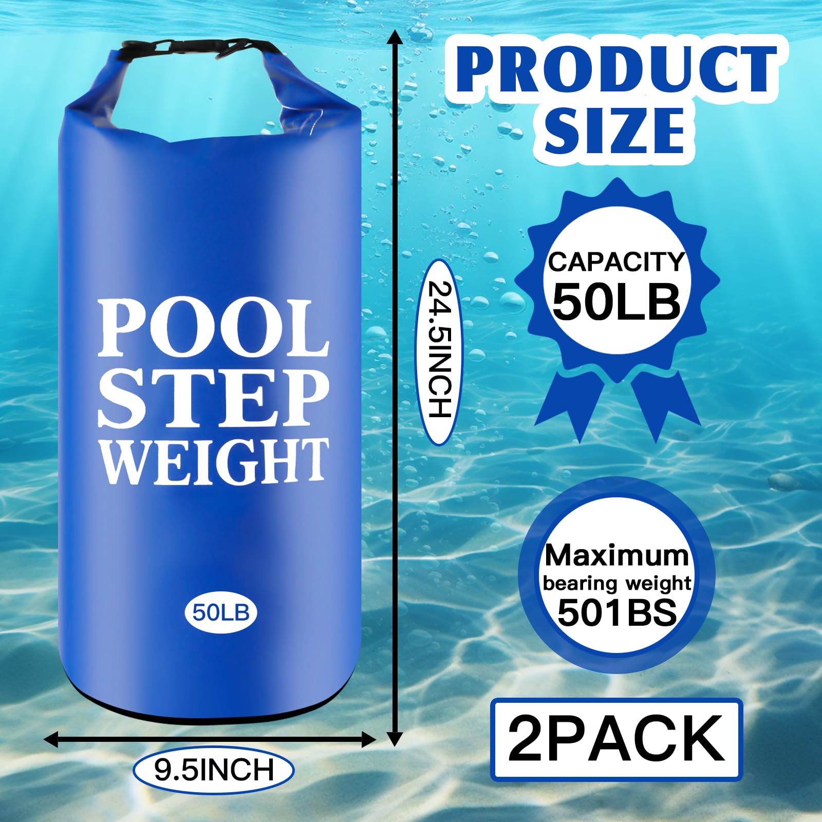 WSFSLJWDW 50lb sand weight bags protect pool ladders from movement and wear