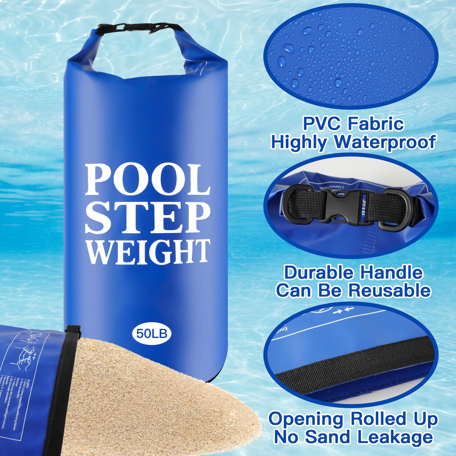 WSFSLJWDW roll-top waterproof weight bag seals sand securely during use