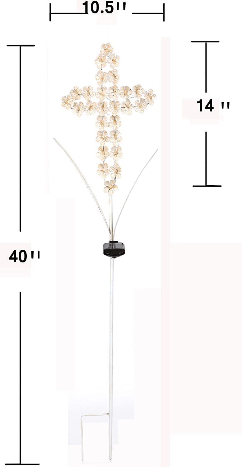 WSgift outdoor garden cross stake enhancing a yard's decor across seasons