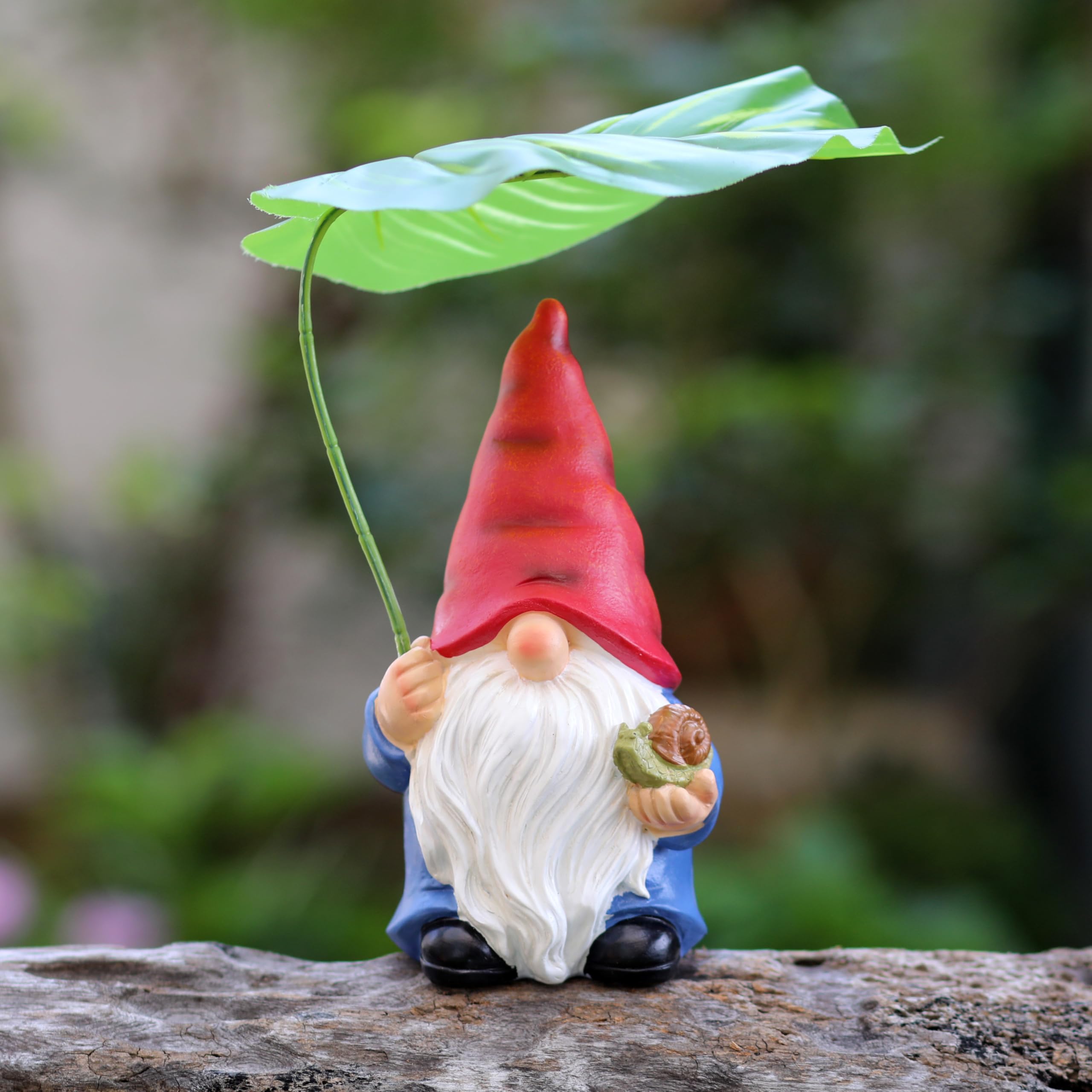 WSHMZYHOME gnome blue outfit full view for charming garden display.