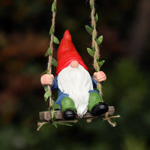 WSHMZYHOME hanging gnome with twine ready for porch or tree display.