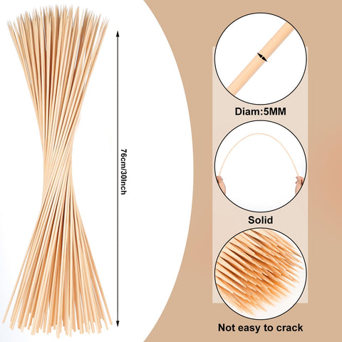 WSICSE 30-inch bamboo skewers provide long reach for safer grilling