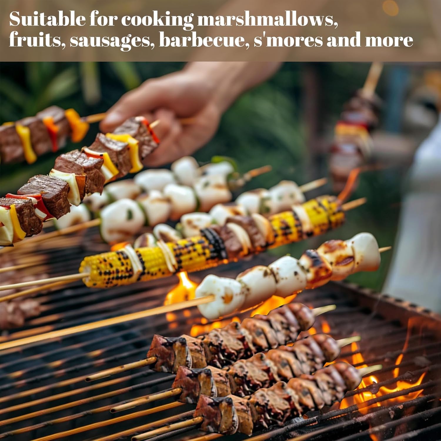 WSICSE campfire skewers ideal for marshmallows, hot dogs, kebabs at outdoor events