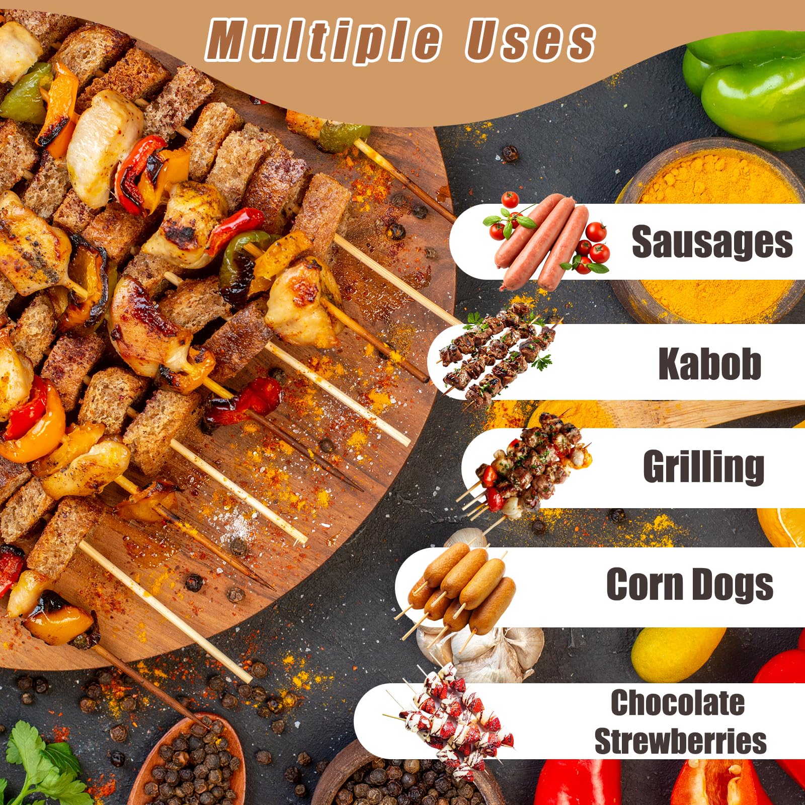 WSICSE skewers feature uniform size and color for consistency.