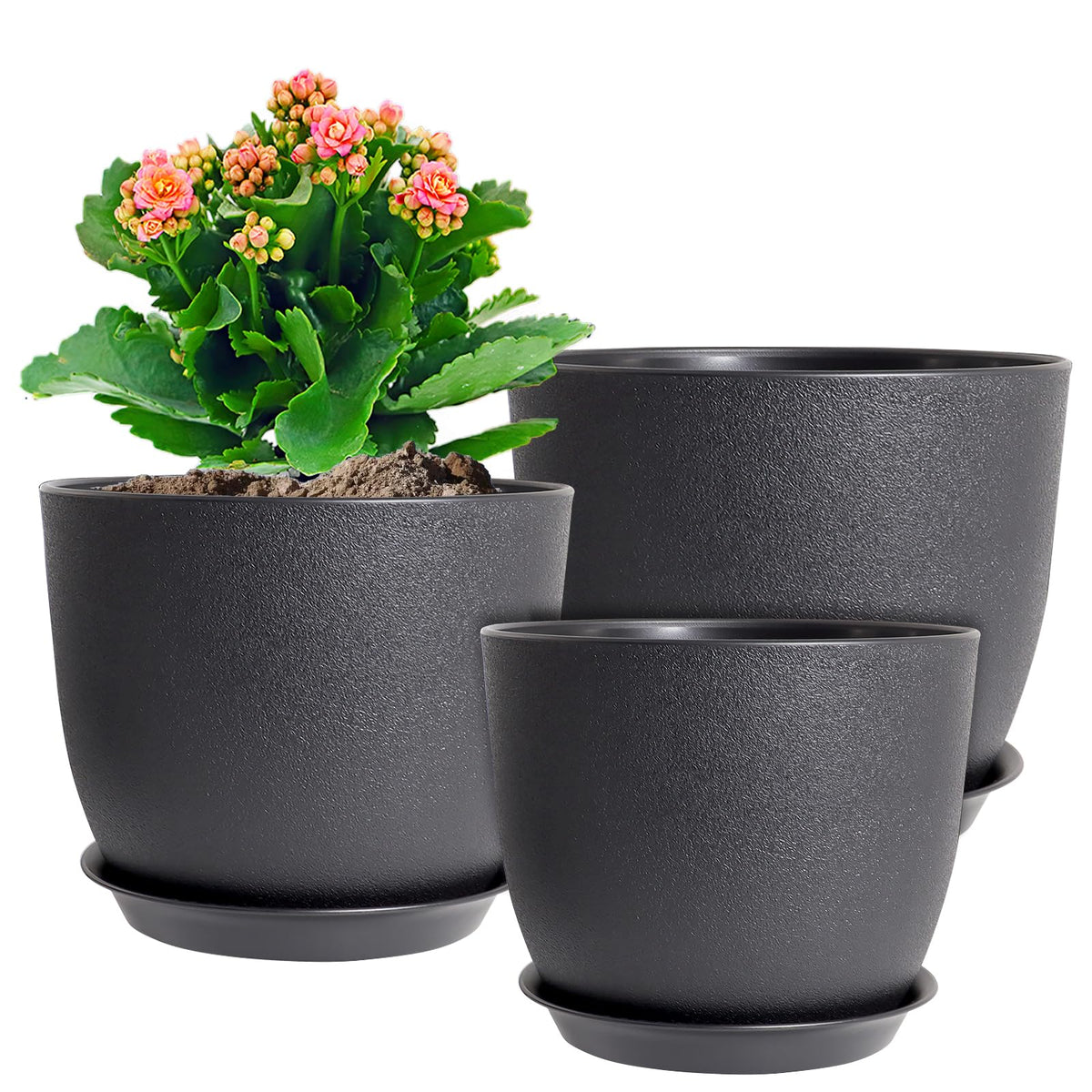 WSMKSZ 12-inch flower pot for large indoor plants and windowsill displays.