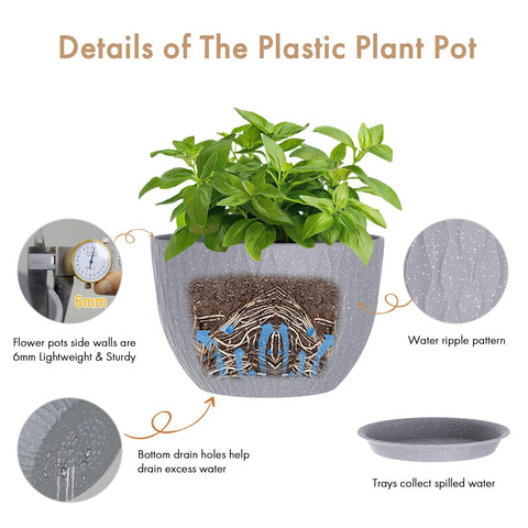 WSMKSZ 12 inch planter made of durable recyclable PP material