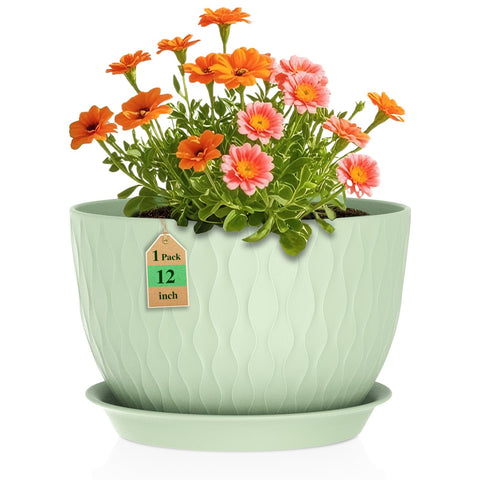 WSMKSZ 12-inch water ripple pot, front view for indoor decor