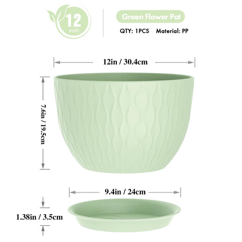 WSMKSZ 12-inch water ripple pot, side view for versatile placement