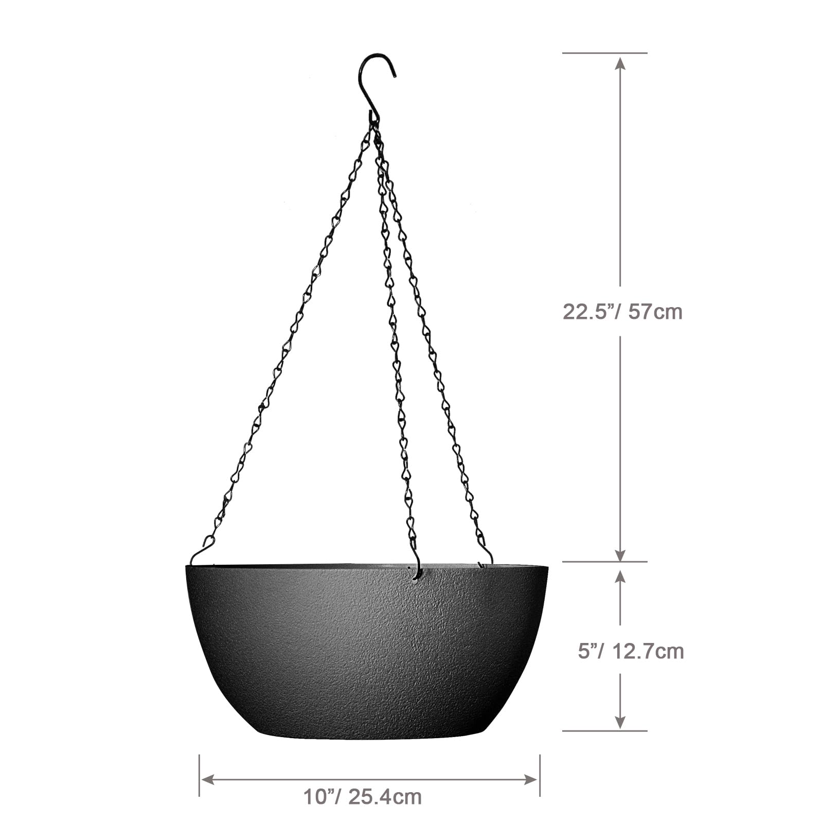 WSMKSZ 2-pack hanging planters, lightweight with triple chain hanger, ideal for patios