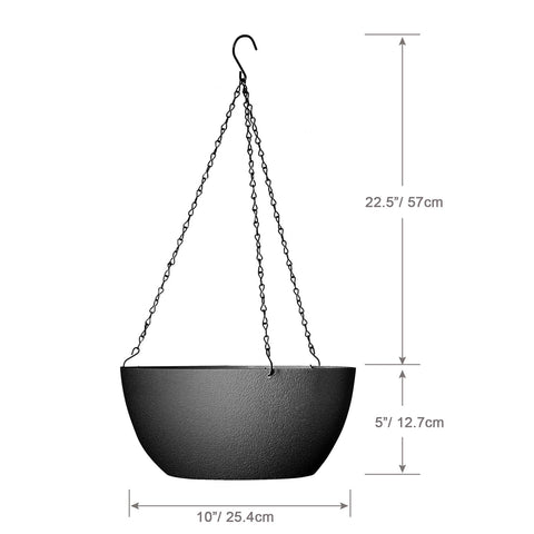 WSMKSZ 2-pack hanging planters, lightweight with triple chain hanger, ideal for patios