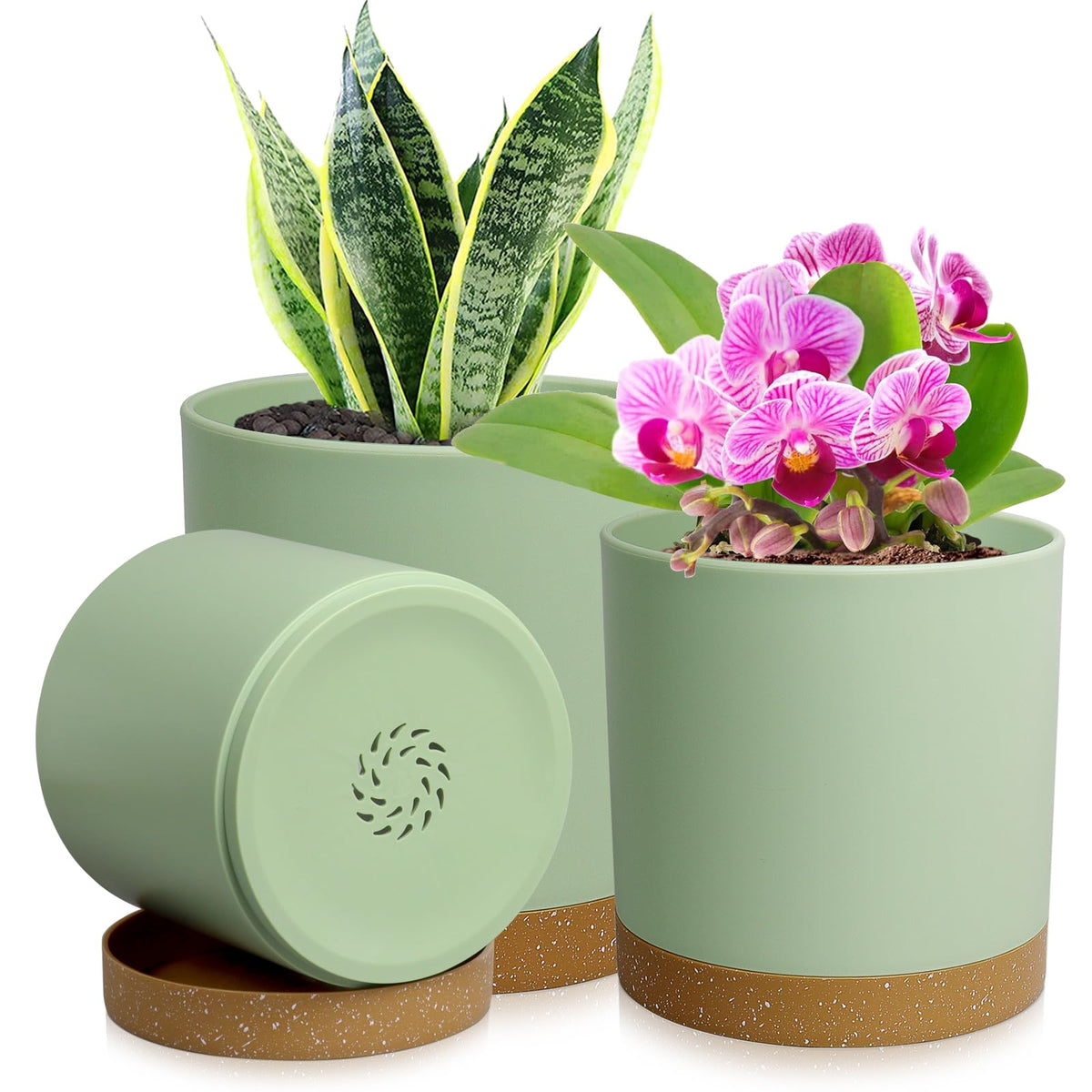 WSMKSZ 3-pack cylindrical pot 4in elevates indoor plant displays with Nordic-inspired design