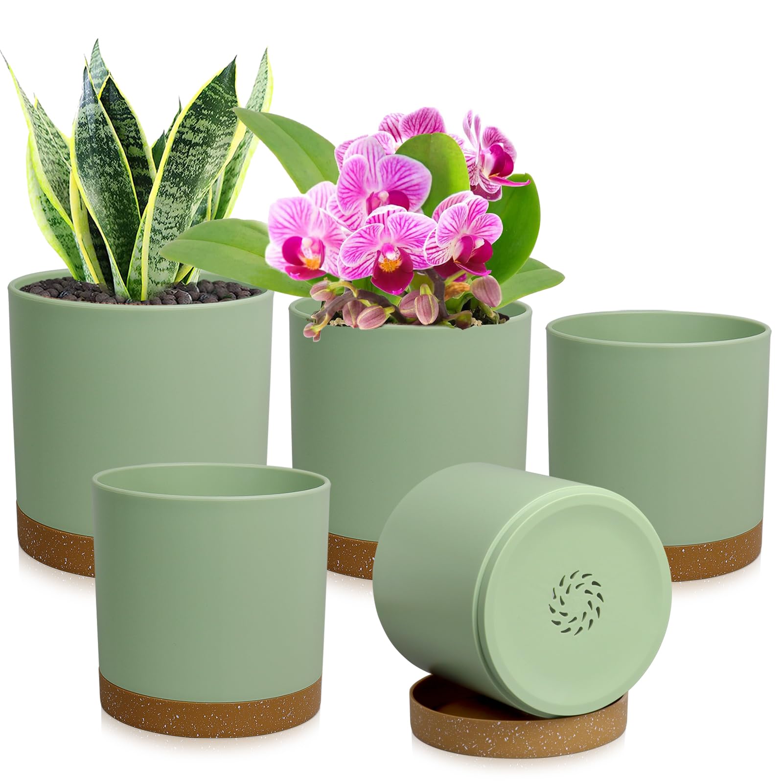 WSMKSZ 4-inch cylindrical pot with drainage holes for indoor plants