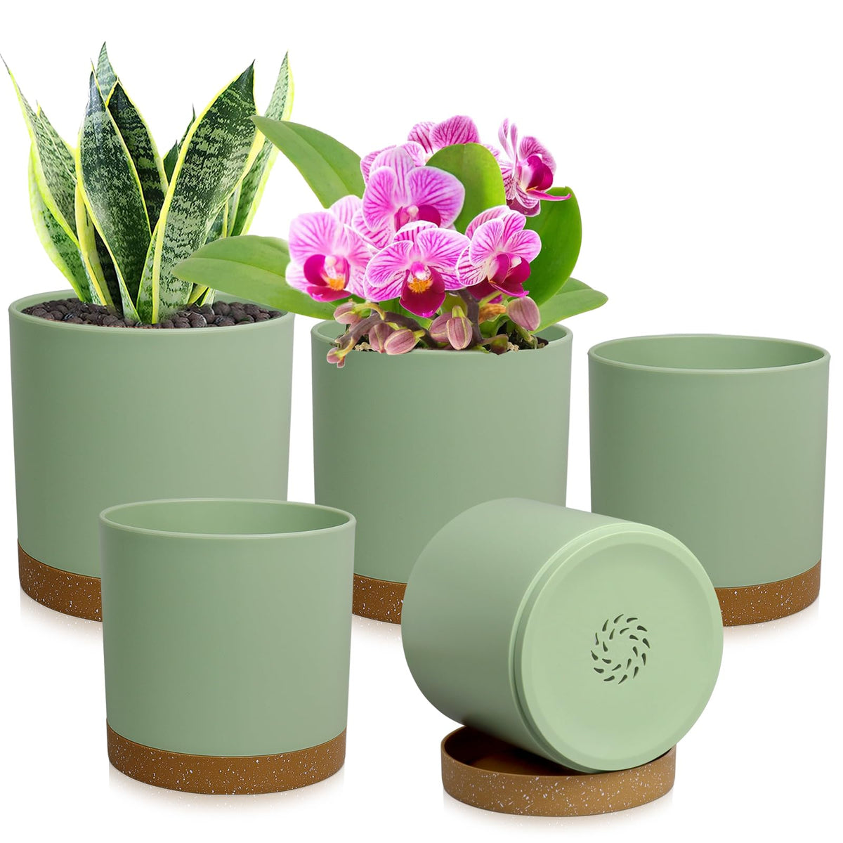 WSMKSZ 4-inch cylindrical pot with drainage holes for indoor plants