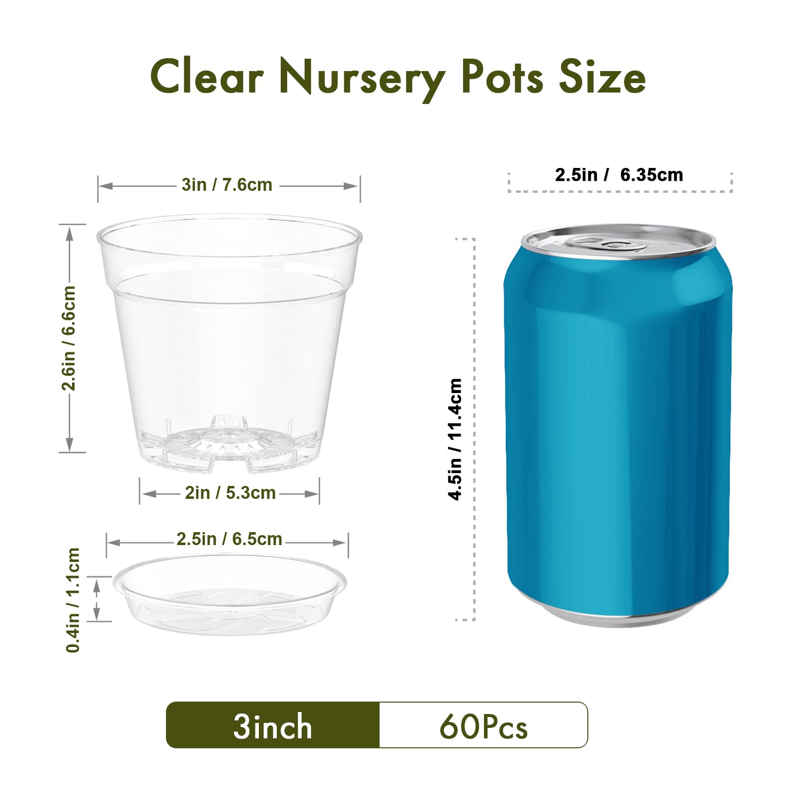 WSMKSZ 60-pack transparent seedling pots ideal for batch germination and growth tracking.