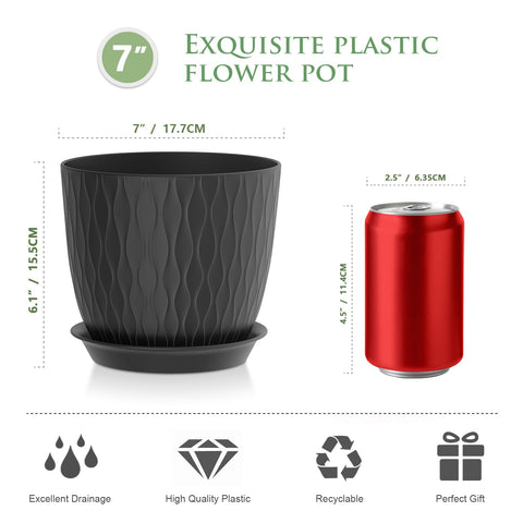 WSMKSZ ripple white pot ideal for bright shelves and windowsills with drainage.