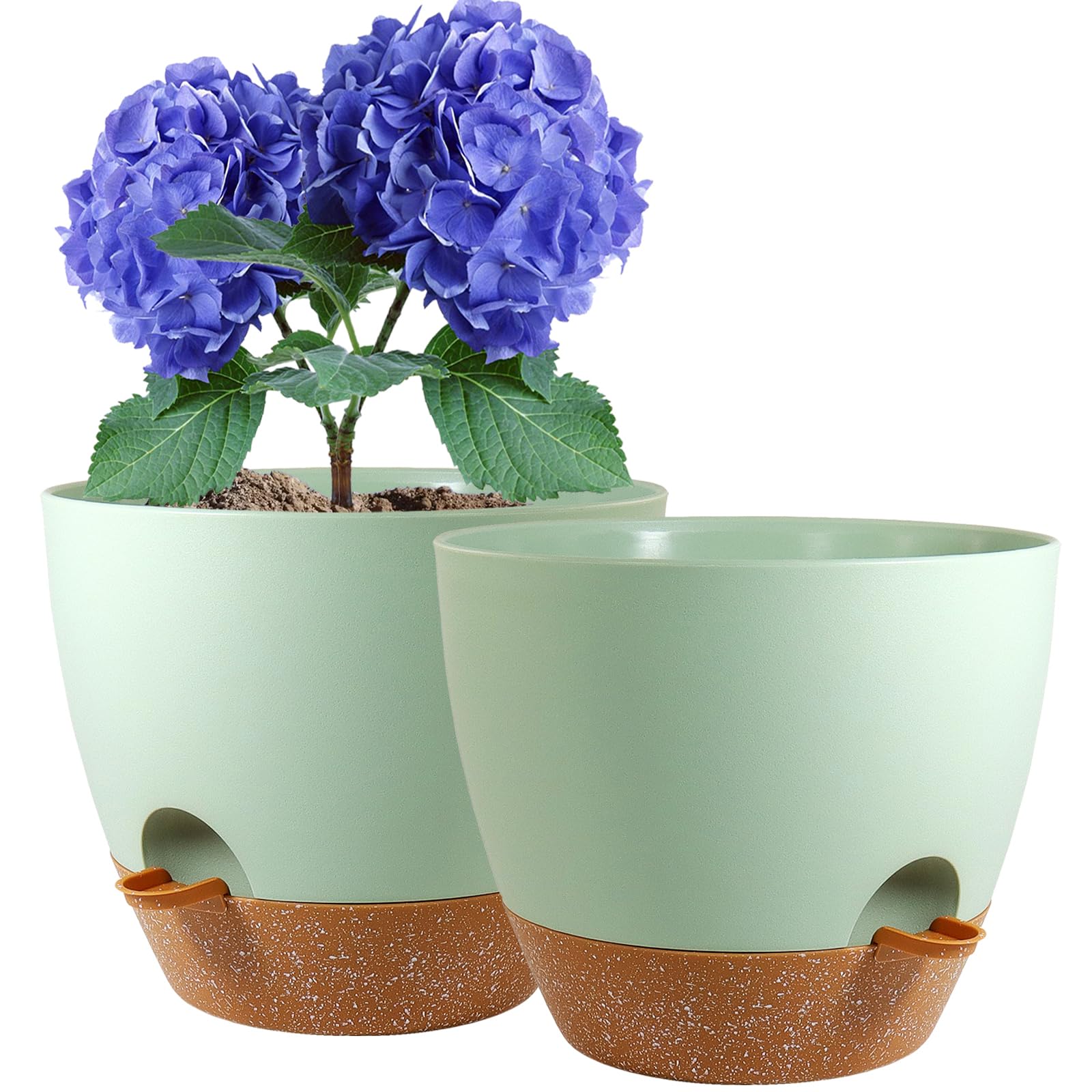 WSMKSZ 8-inch self-watering pot pair for steady moisture in indoor gardens