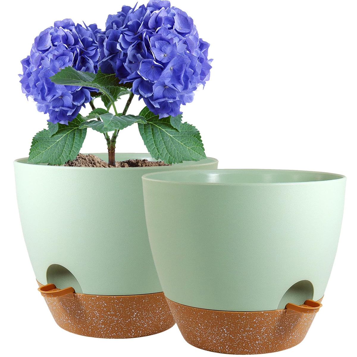 WSMKSZ 8-inch self-watering pot pair for steady moisture in indoor gardens
