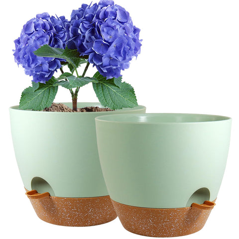 WSMKSZ 8-inch self-watering pot pair for steady moisture in indoor gardens