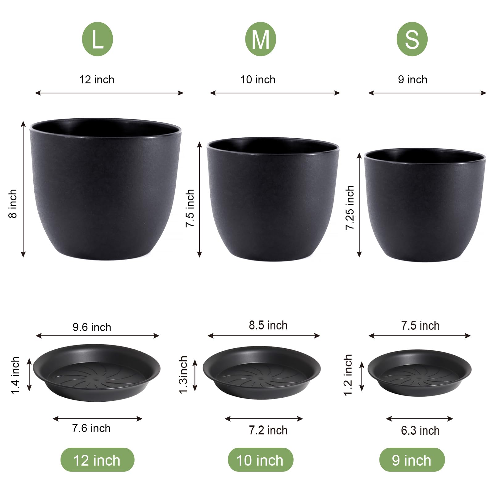 WSMKSZ 9-inch flower pot suitable for desks and shelves.
