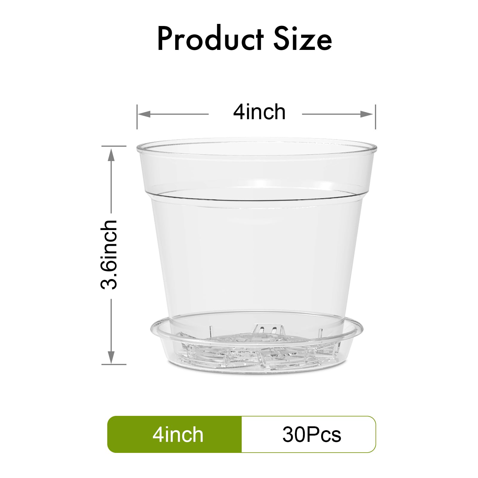 WSMKSZ clear plastic pot with drainage holes to prevent overwatering.