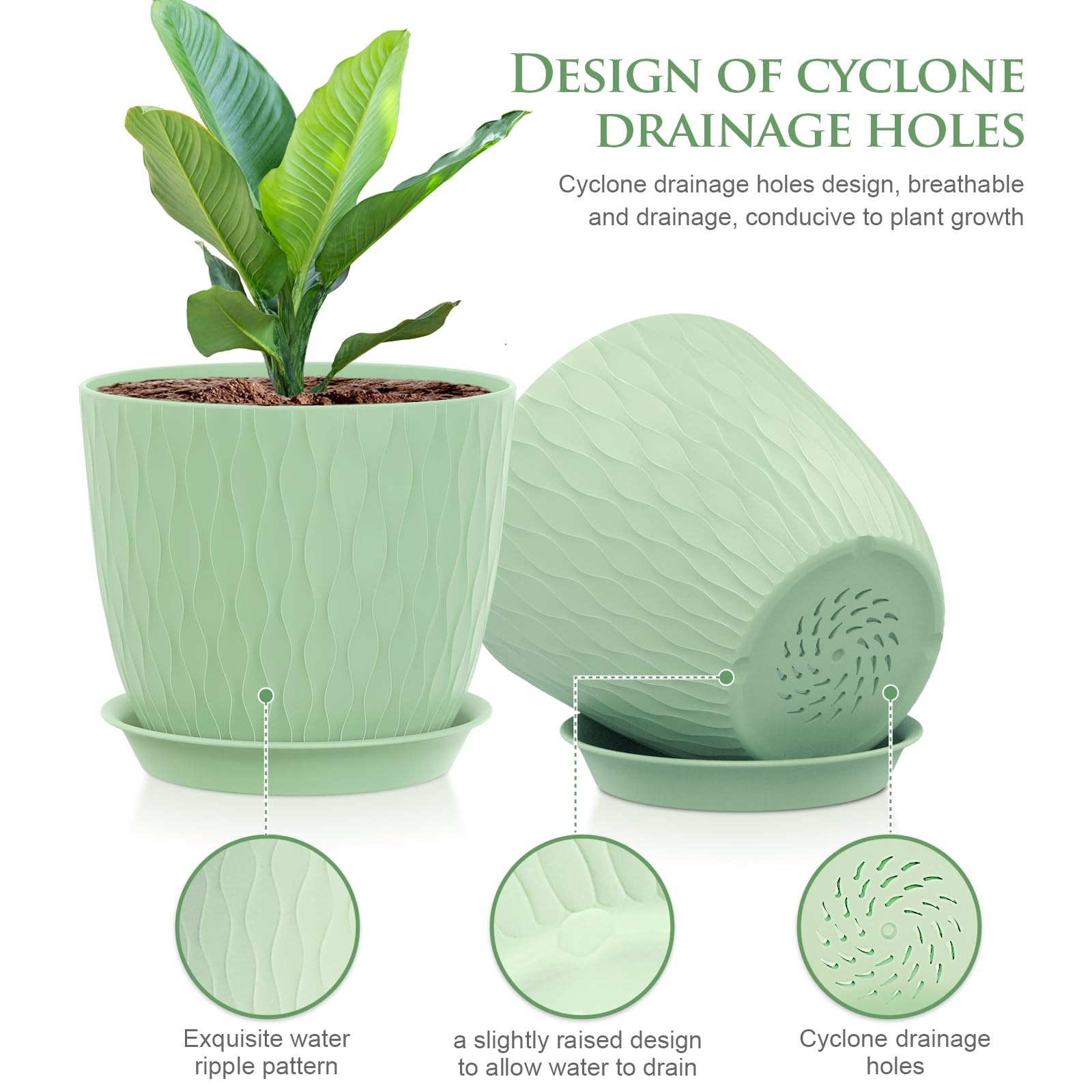 Colorful 5 pack of WSMKSZ pots complements home decor