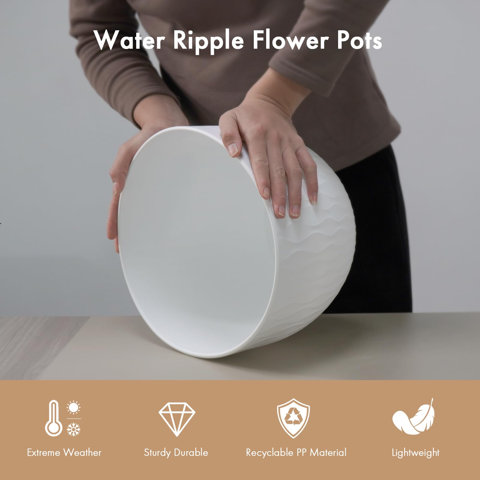 WSMKSZ drainage holes and saucer prevent overwatering and keep surfaces dry
