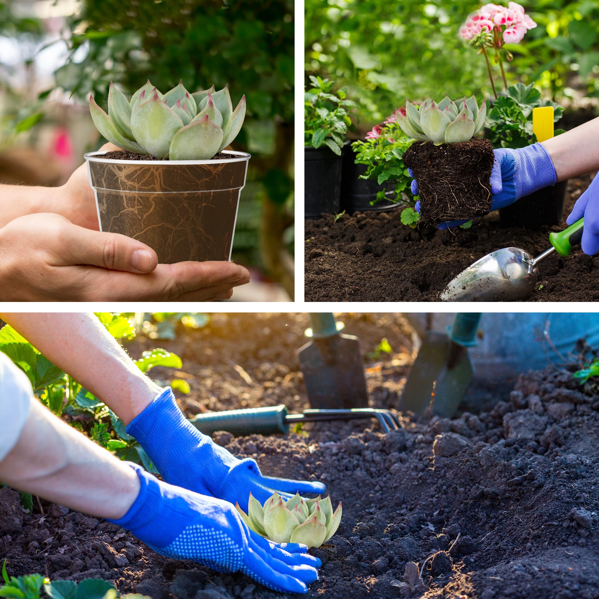 WSMKSZ drainable nursery pots with saucers keep your work area clean and dry.
