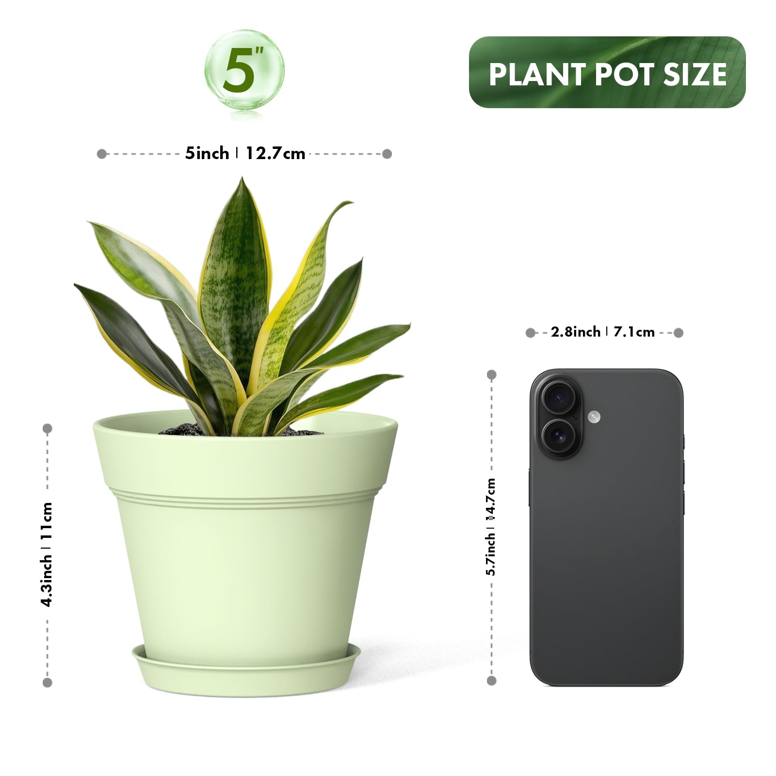 Durable, lightweight WSMKSZ plastic planters for long-term use.