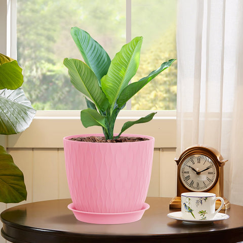 Durable lightweight plastic with ripple texture adds depth