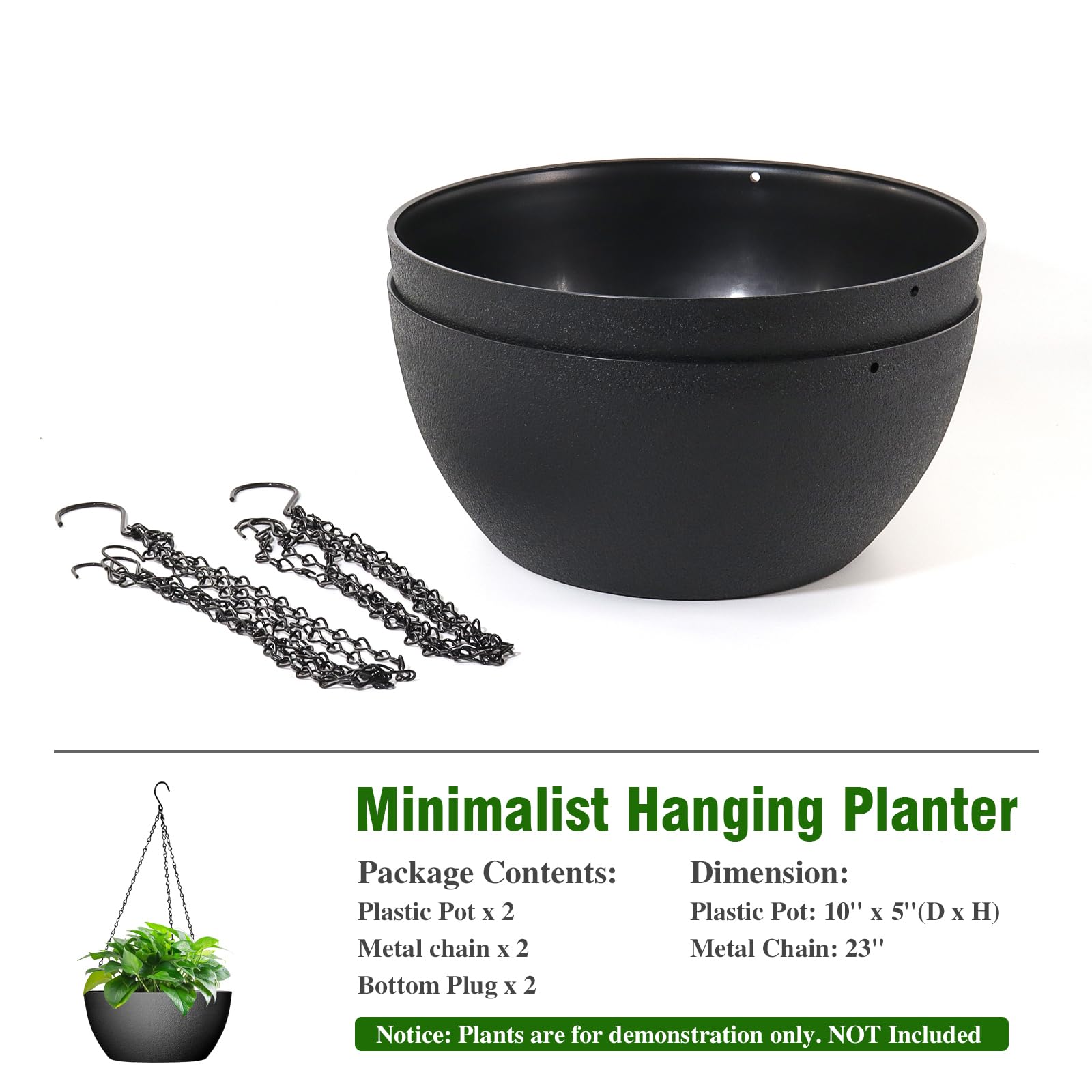 WSMKSZ breathable plastic hanging planter for light yet durable outdoor use