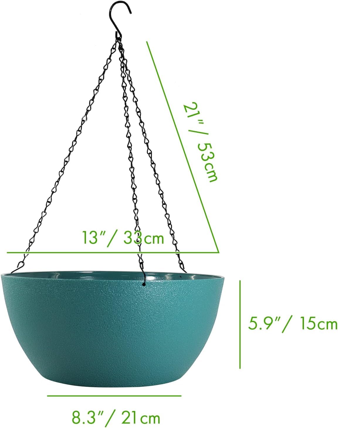 WSMKSZ hanging planter with drainage holes enabling proper drainage for healthy plants