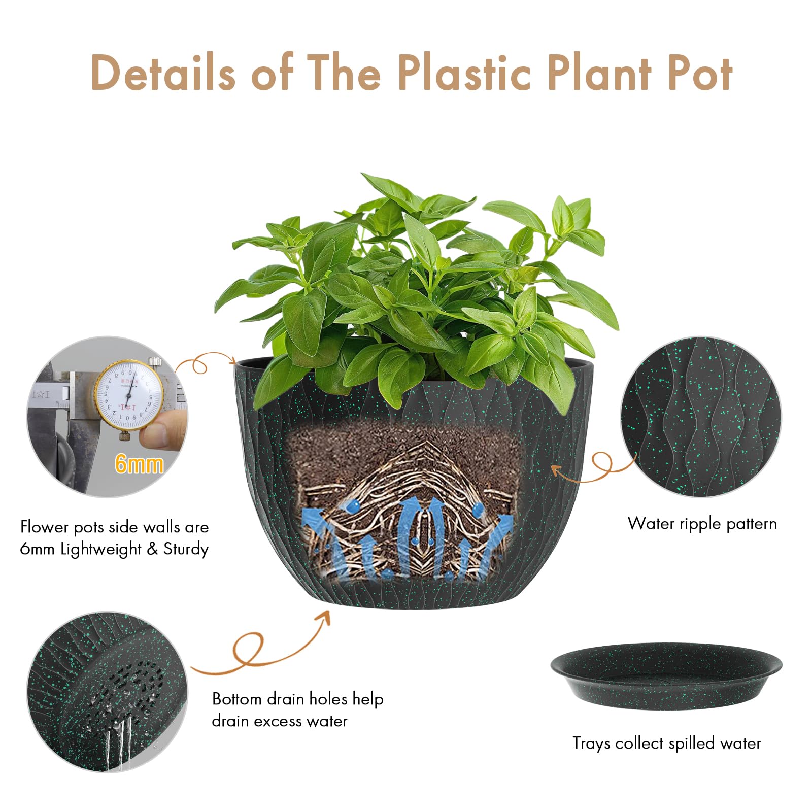 WSMKSZ large 12-inch planter suitable for indoor or outdoor use