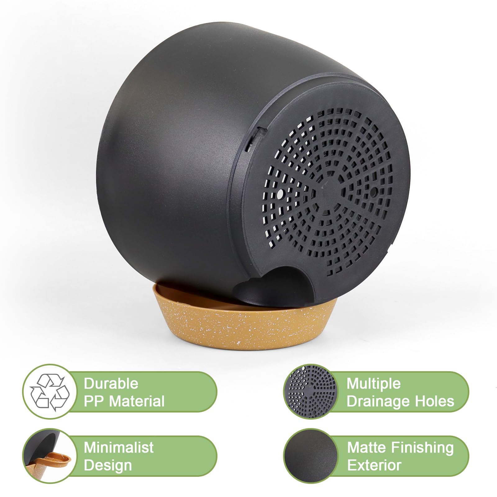 WSMKSZ lightweight, durable plastic planter suitable for indoors and outdoors.