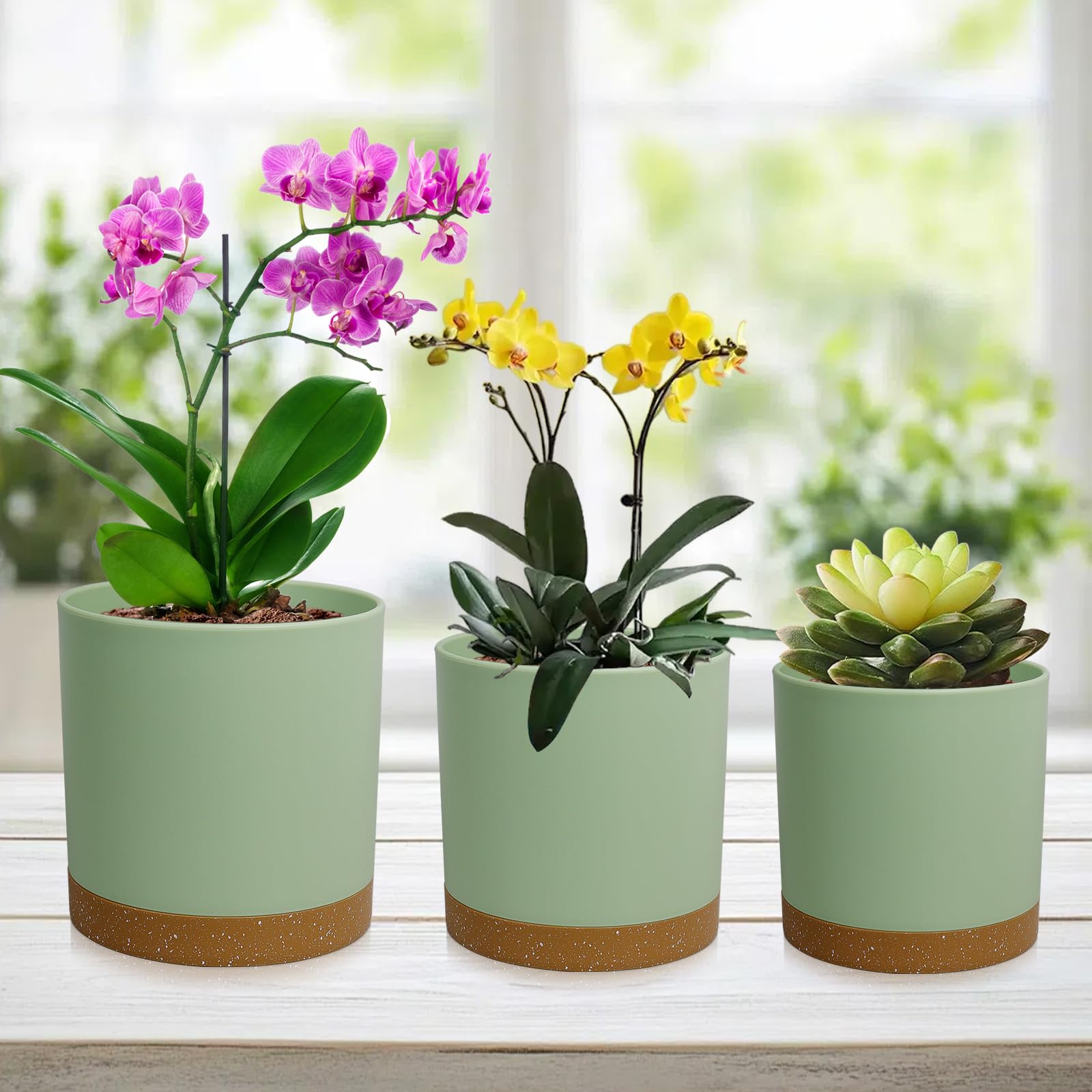 WSMKSZ cylindrical pot on balcony display for compact gardening