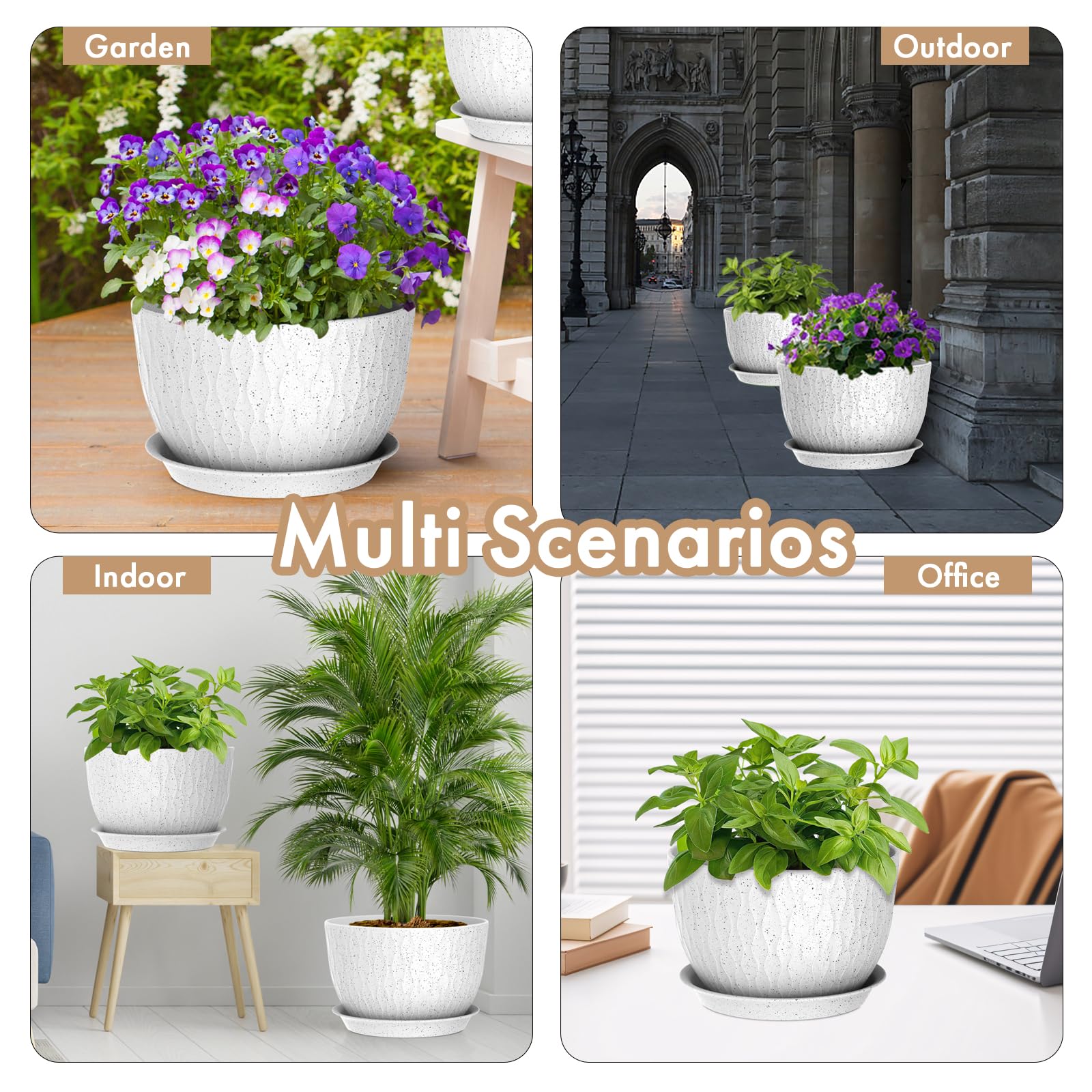 WSMKSZ recyclable PP material offers durable, weather-ready planters