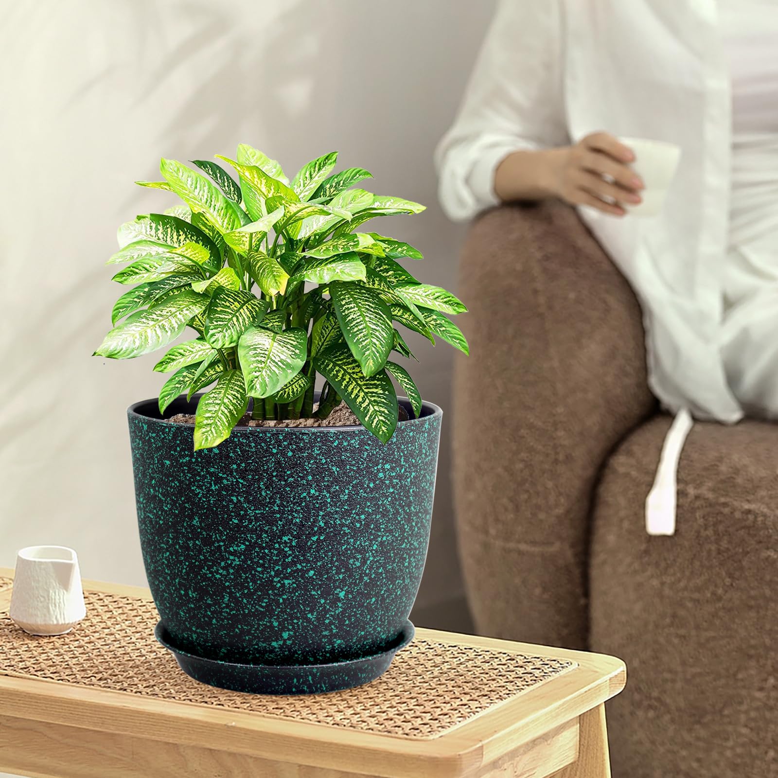 WSMKSZ set of 3 12/10/9 inch pots top view suitable for varied plant sizes