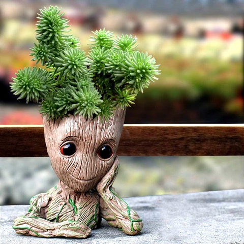 WT WINGTENG indoor garden Baby Groot pot on shelf