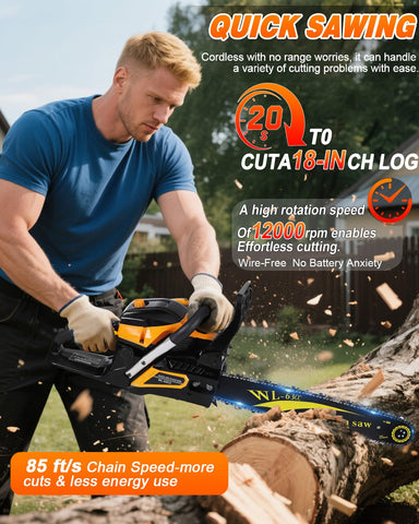 Two 20-inch guide bars enable continuous cutting with no downtime.