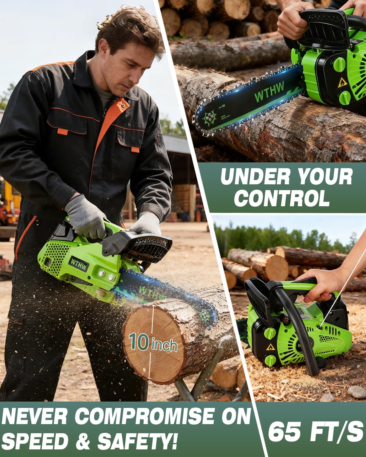 WTHW automatic-oiling-system keeps chain lubricated for smoother cuts.