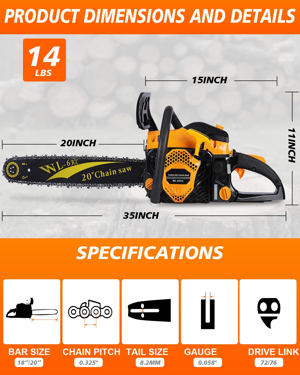 Fuel mixer and tool kit included for quick setup and maintenance.