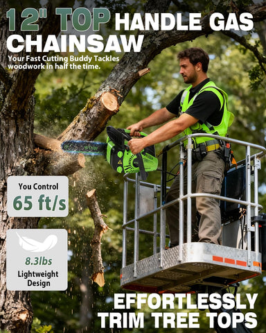 WTHW lightweight design aids overhead pruning with minimal fatigue.