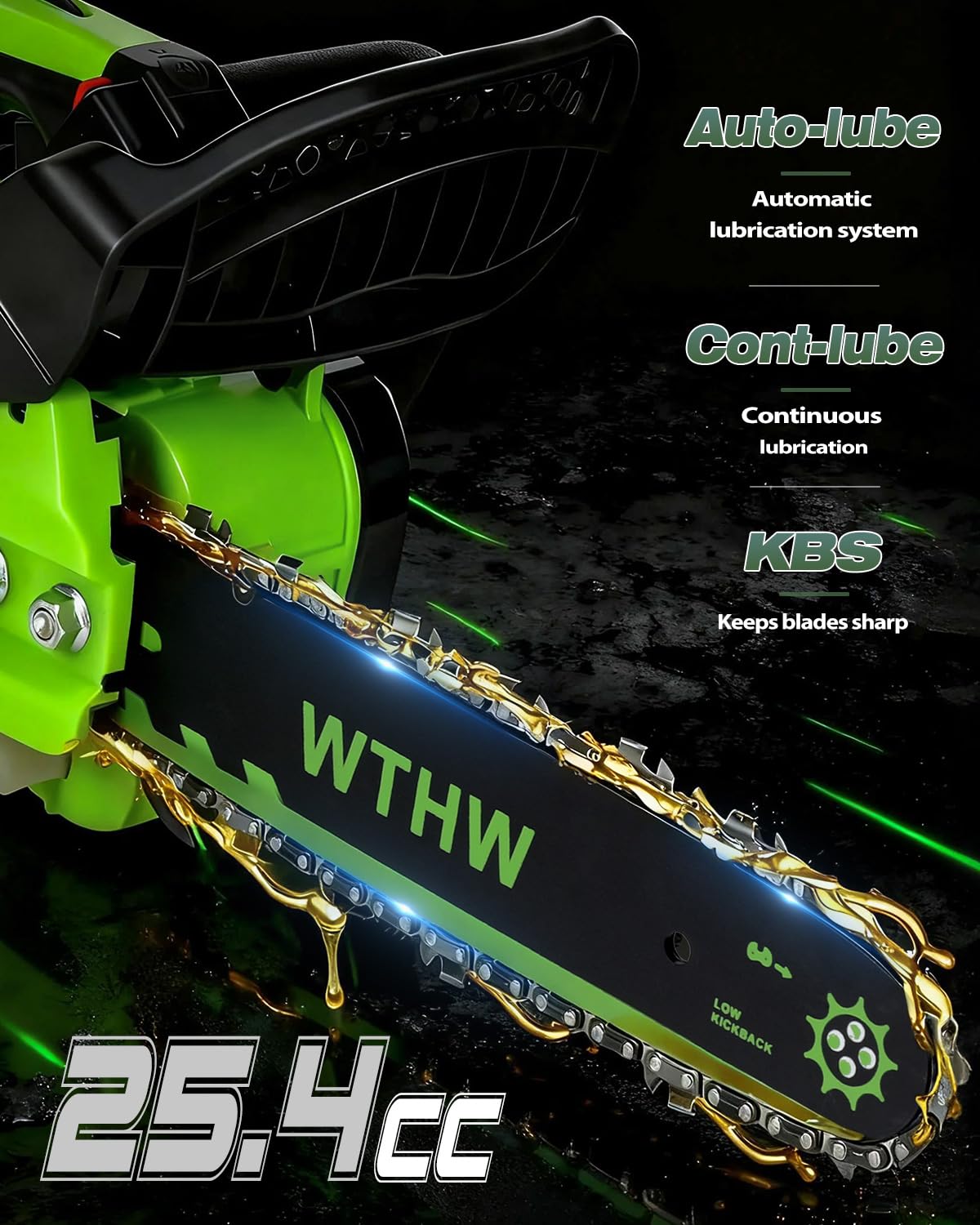 WTHW rapid-brake-guard adds safety when cutting near obstacles.