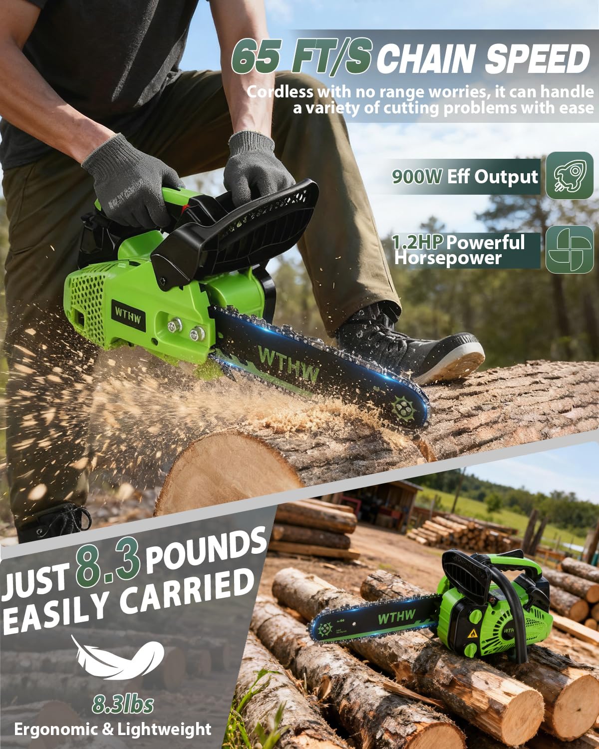 WTHW spring-assisted-start offers quick starts with a smooth pull.