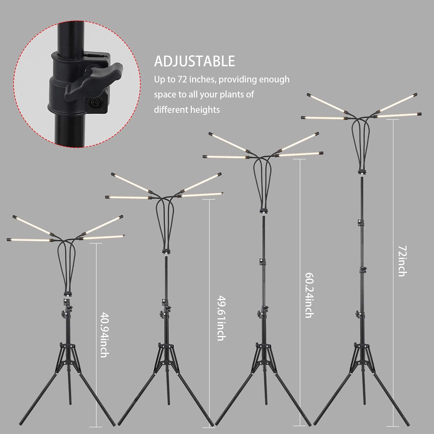 WTINTELL LED grow light stand supports indoor plants like tomatoes and herbs