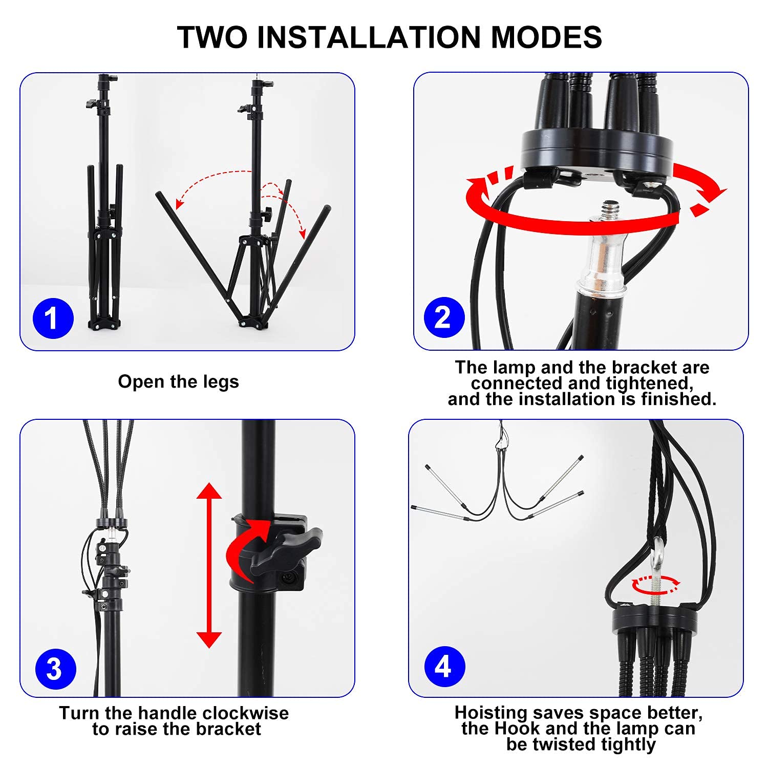 WTINTELL LED grow light stand timing modes automate daily light cycles