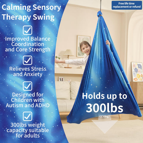 WUBOTIYU double-layer fabric swing closeup showing soft, durable material