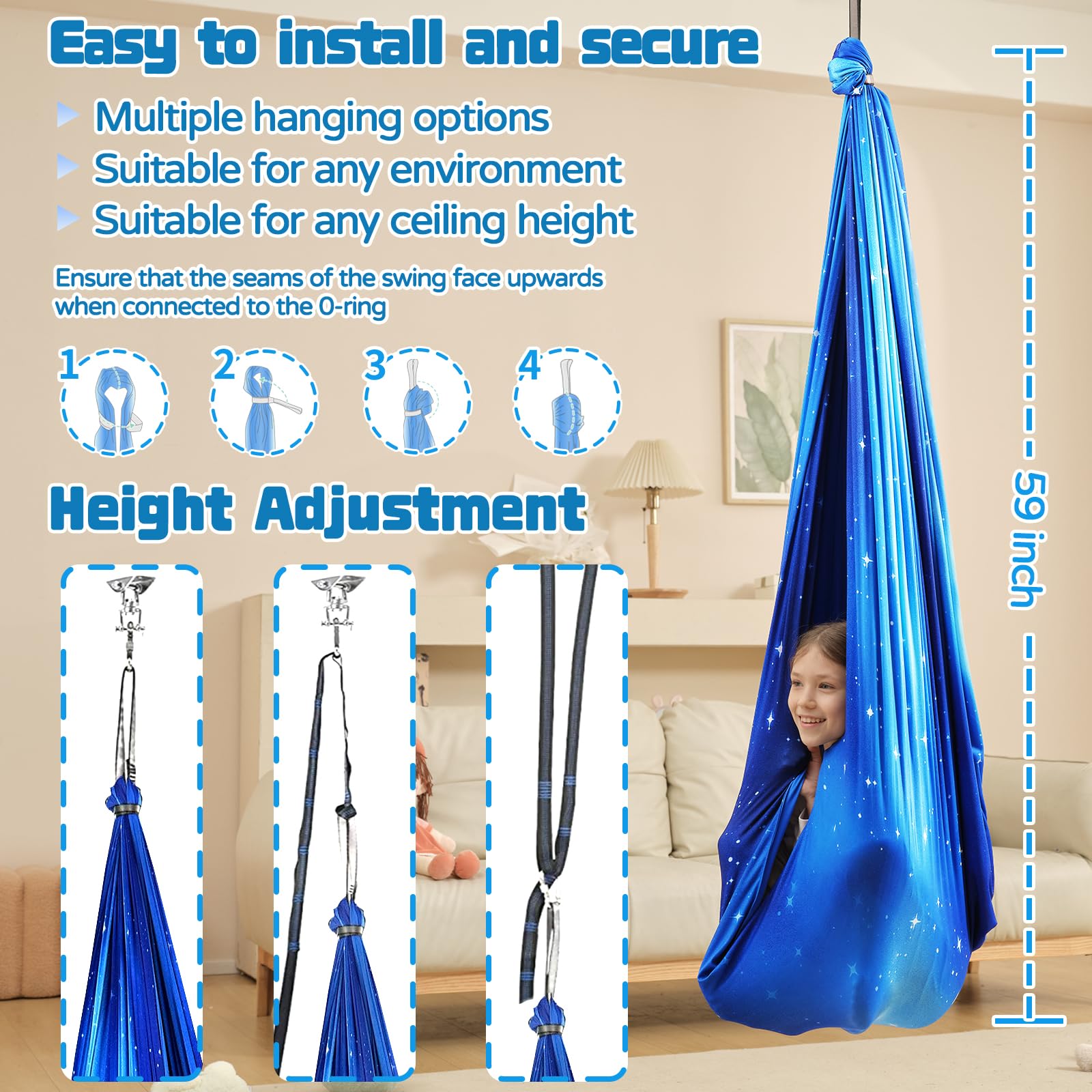 WUBOTIYU accessories like daisy chains and carabiners for flexible setup